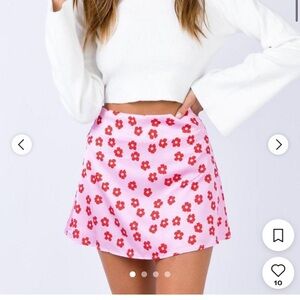 Princess Polly Pink Floral Skater Skirt